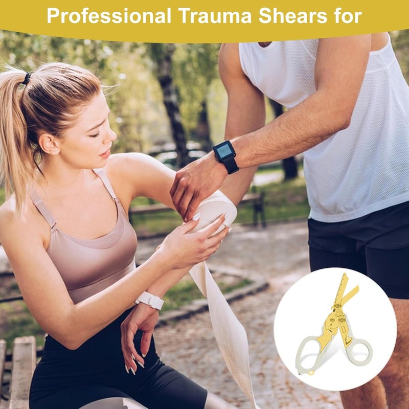 Lemasa 6in1 trauma shears - emergency responders, outdoor emergencies scissor, medical staff, and outdoor camping scissors, ttrauma scissors(Luminous Gold) - Image 5